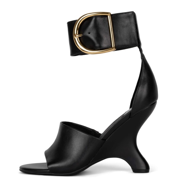 Jeffrey Campbell Shoes - Jeffrey Campbell Black Heels with Gold Buckle